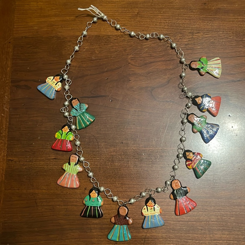 Vintage Handcrafted South American‎ Ethnic Figure Necklace